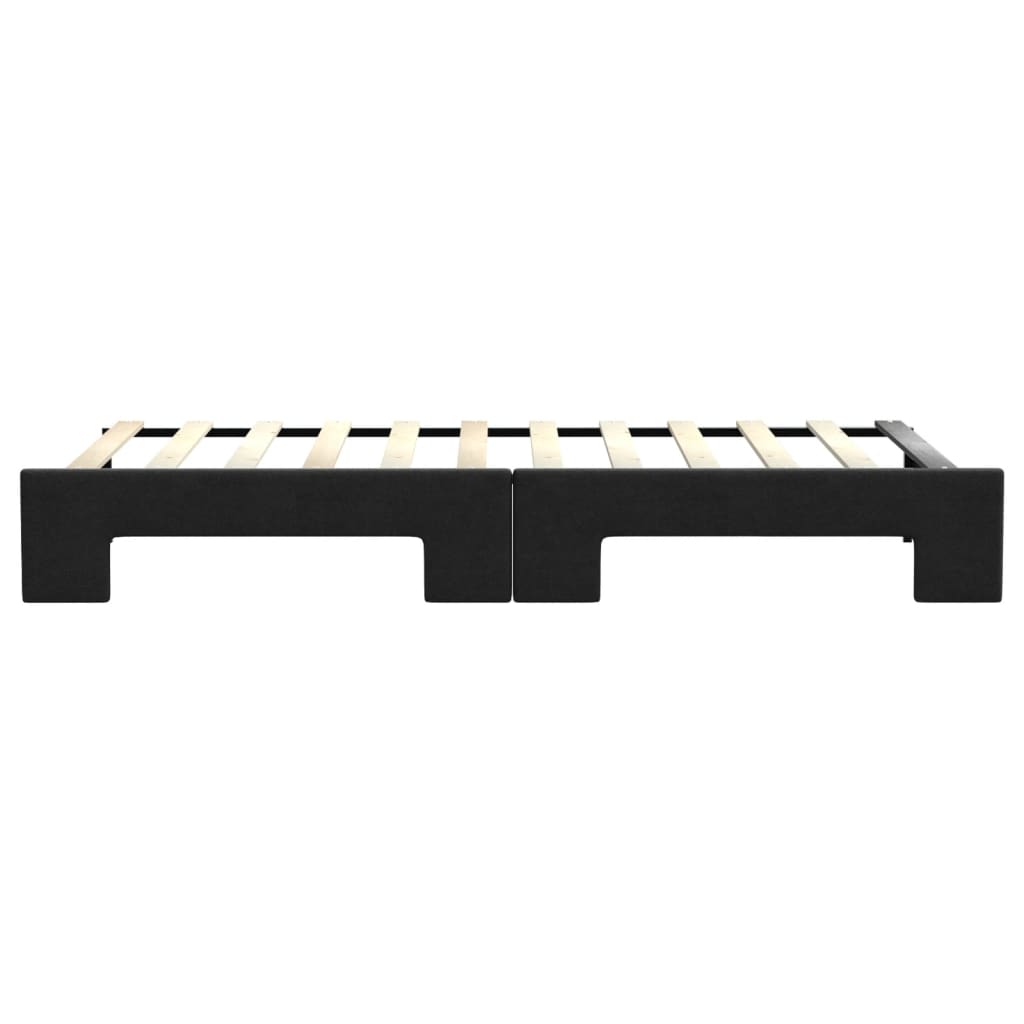Slaapbank Stof 80 x 200 cm Zwart met onderschuifbed