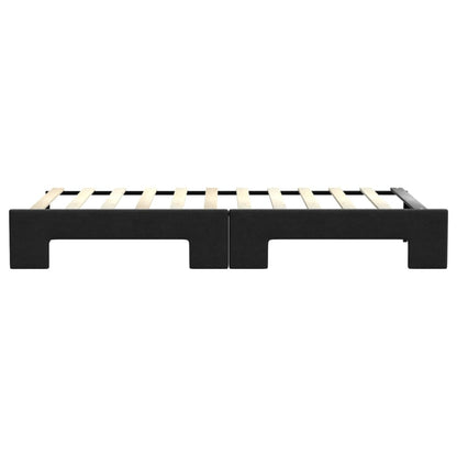 Slaapbank Stof 80 x 200 cm Zwart met onderschuifbed