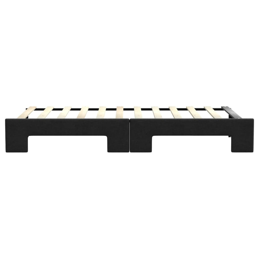 Slaapbank Stof 80 x 200 cm Zwart met onderschuifbed
