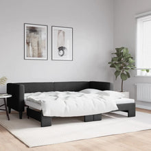 Slaapbank Stof 80 x 200 cm Zwart met onderschuifbed