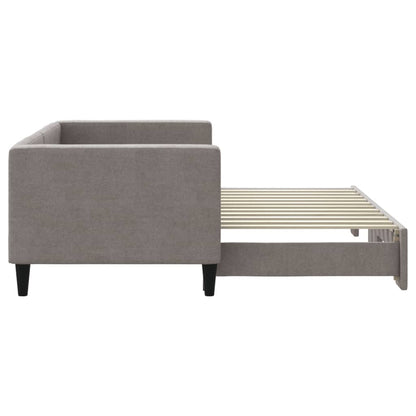 Slaapbank Met Onderschuifbed 80X200 Cm Stof Taupe Taupe 80 x 200 cm