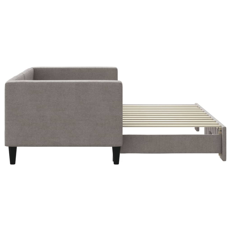 Slaapbank Met Onderschuifbed 80X200 Cm Stof Taupe Taupe 80 x 200 cm