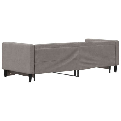 Slaapbank Met Onderschuifbed 80X200 Cm Stof Taupe Taupe 80 x 200 cm