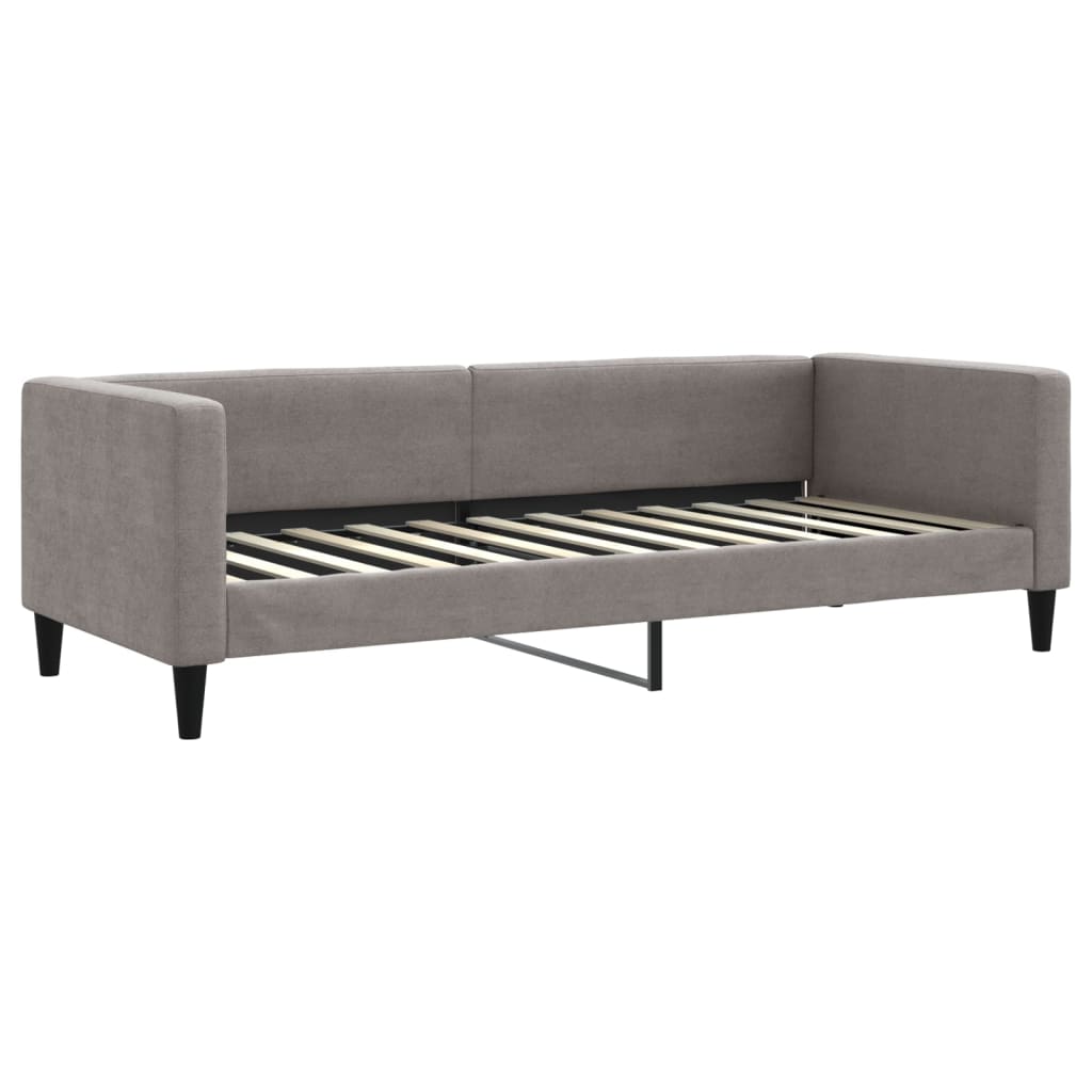 Slaapbank Met Onderschuifbed 80X200 Cm Stof Taupe Taupe 80 x 200 cm