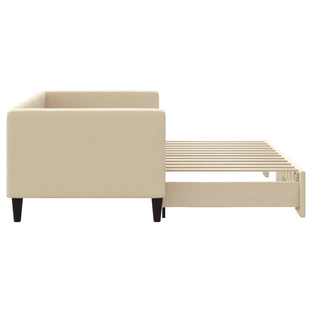 Slaapbank Stof Kleurig 80 x 200 cm Crème met onderschuifbed