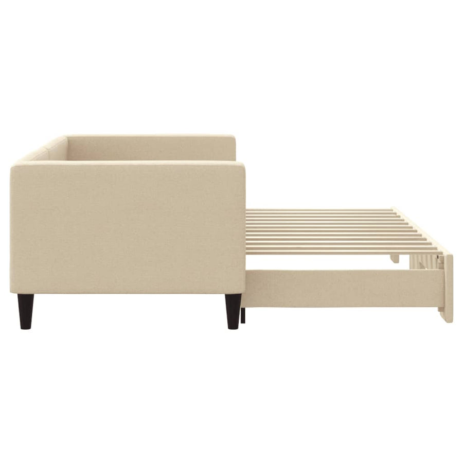 Slaapbank Stof Kleurig 80 x 200 cm Crème met onderschuifbed
