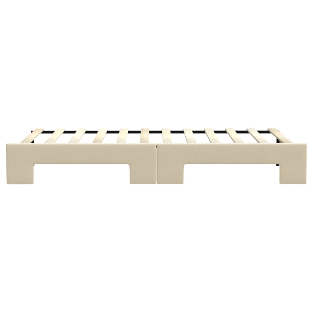 Slaapbank Stof Kleurig 80 x 200 cm Crème met onderschuifbed
