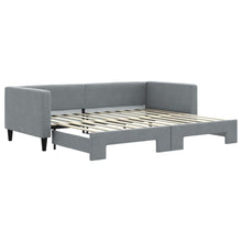 Slaapbank met onderschuifbed 90x200 cm stof lichtgrijs 90 x 200 cm Lichtgrijs met onderschuifbed