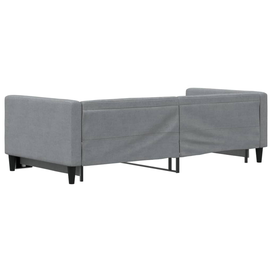 Slaapbank met onderschuifbed 90x200 cm stof lichtgrijs 90 x 200 cm Lichtgrijs met onderschuifbed