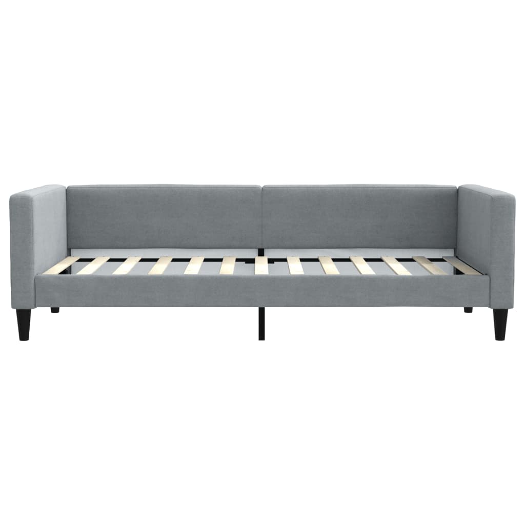 Slaapbank met onderschuifbed 90x200 cm stof lichtgrijs 90 x 200 cm Lichtgrijs met onderschuifbed