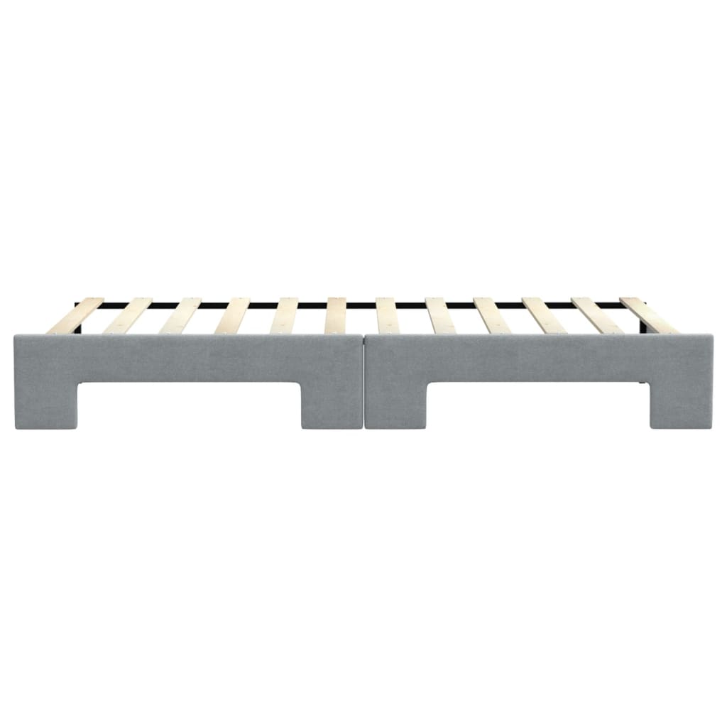 Slaapbank met onderschuifbed 90x200 cm stof lichtgrijs 90 x 200 cm Lichtgrijs met onderschuifbed
