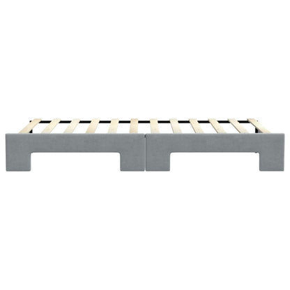Slaapbank met onderschuifbed 90x200 cm stof lichtgrijs 90 x 200 cm Lichtgrijs met onderschuifbed