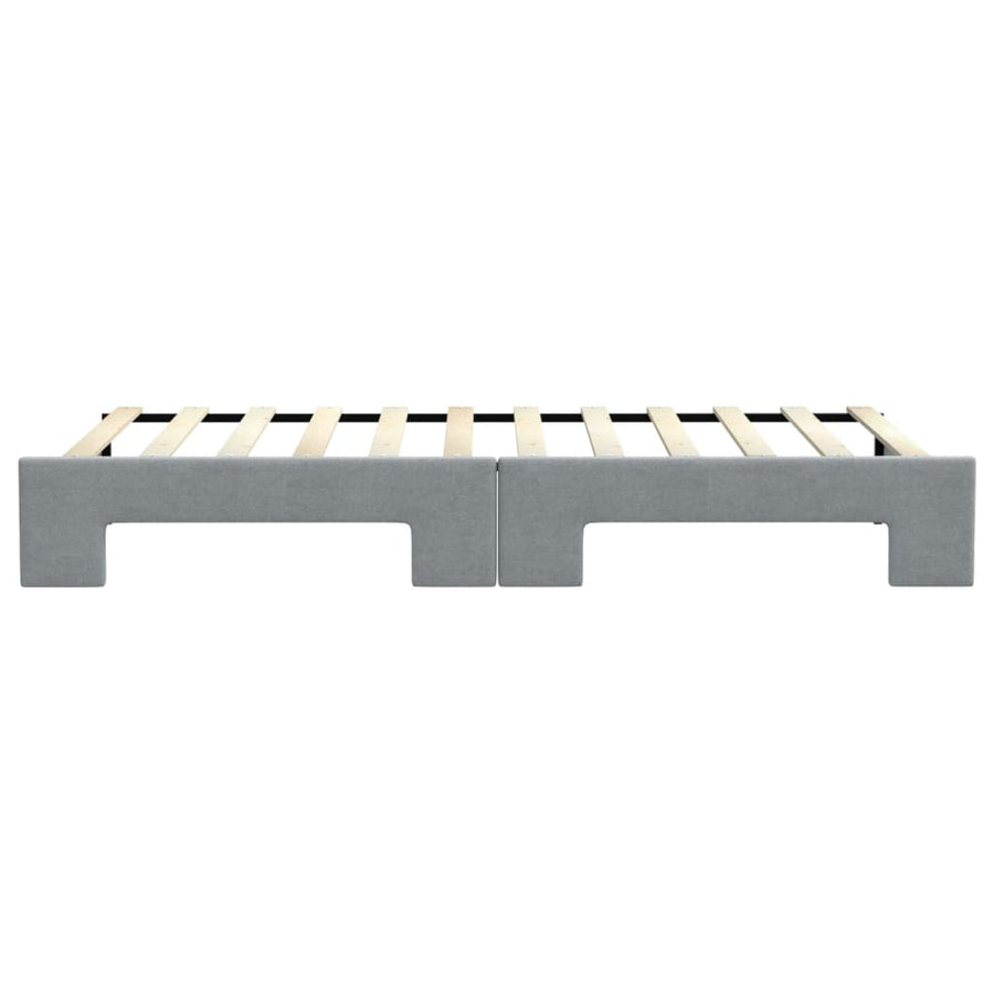 Slaapbank met onderschuifbed 90x200 cm stof lichtgrijs 90 x 200 cm Lichtgrijs met onderschuifbed