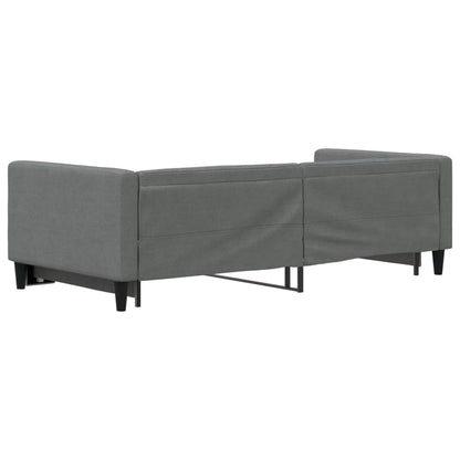Slaapbank Stof 90 x 200 cm Donkergrijs met onderschuifbed