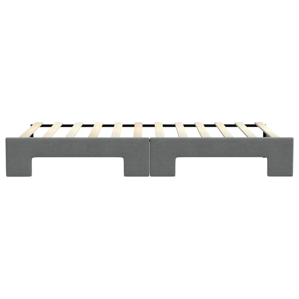 Slaapbank Stof 90 x 200 cm Donkergrijs met onderschuifbed