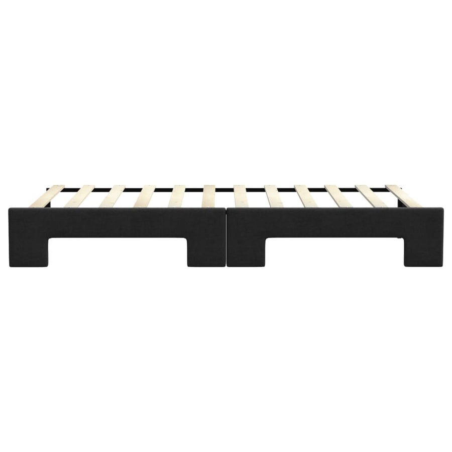Slaapbank met onderschuifbed 90x200 cm stof zwart 90 x 200 cm Zwart met onderschuifbed