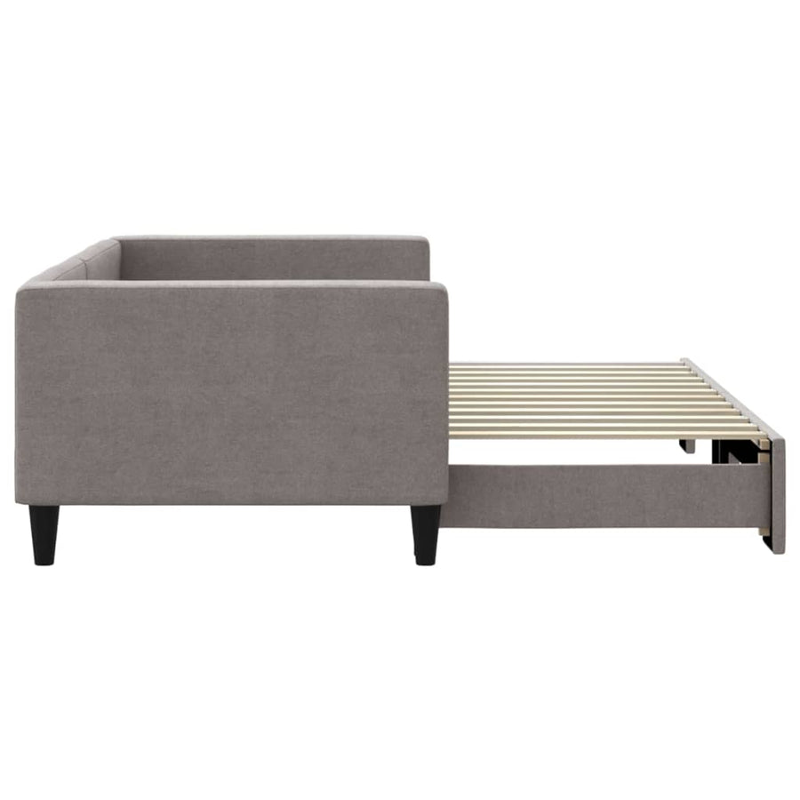 Slaapbank Met Onderschuifbed 90X200 Cm Stof Taupe Taupe 90 x 200 cm