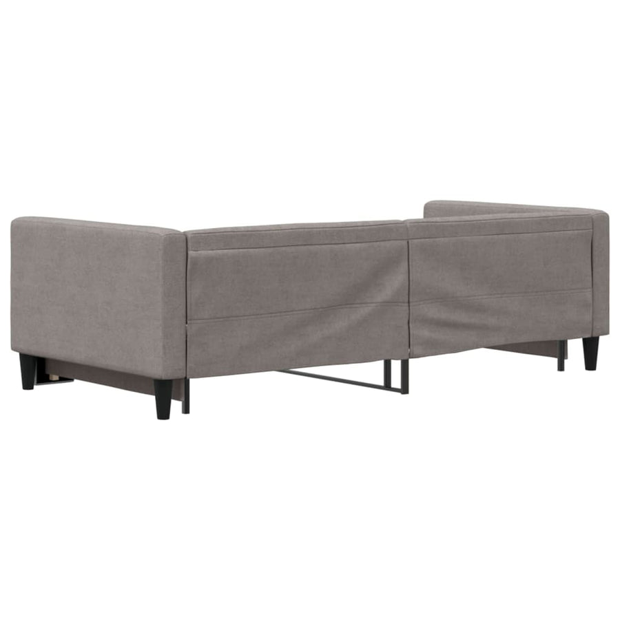 Slaapbank Met Onderschuifbed 90X200 Cm Stof Taupe Taupe 90 x 200 cm