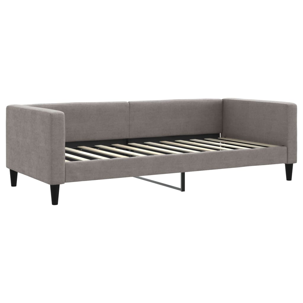 Slaapbank Met Onderschuifbed 90X200 Cm Stof Taupe Taupe 90 x 200 cm