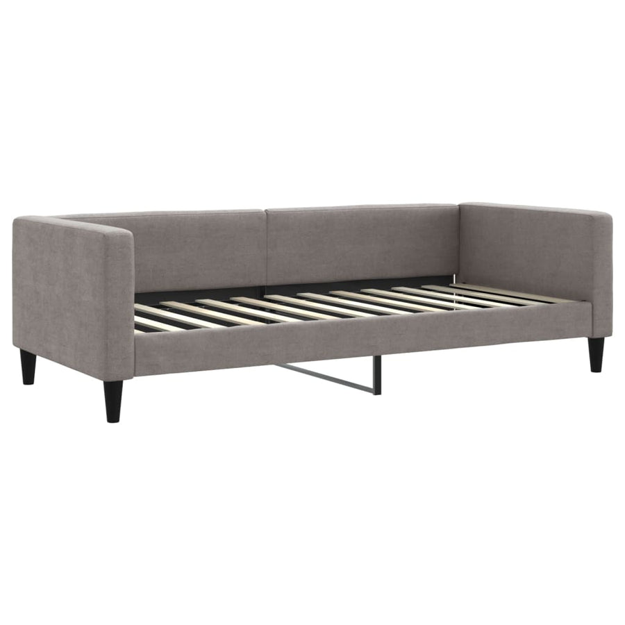 Slaapbank Met Onderschuifbed 90X200 Cm Stof Taupe Taupe 90 x 200 cm