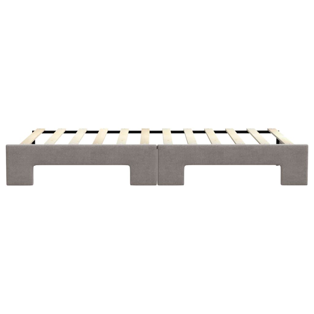 Slaapbank Met Onderschuifbed 90X200 Cm Stof Taupe Taupe 90 x 200 cm
