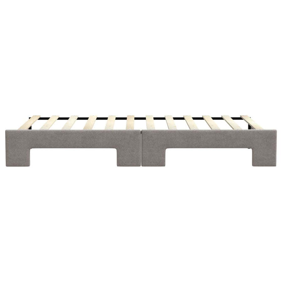 Slaapbank Met Onderschuifbed 90X200 Cm Stof Taupe Taupe 90 x 200 cm