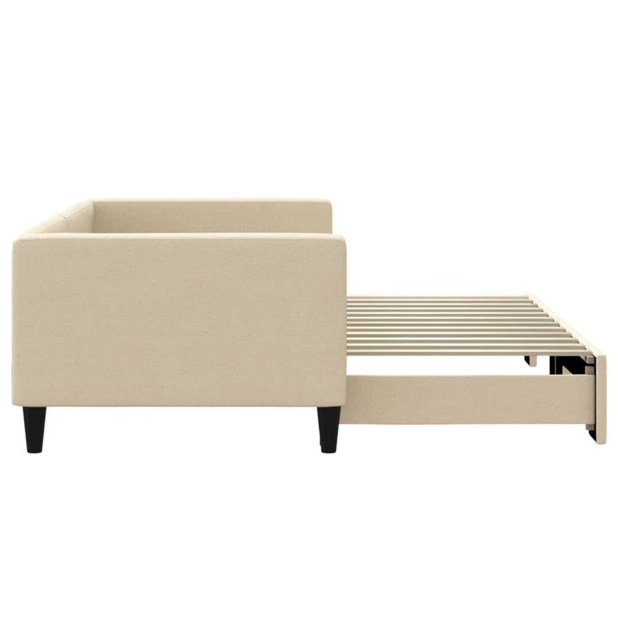 Slaapbank Stof Kleurig 90 x 200 cm Crème met onderschuifbed