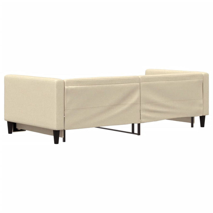 Slaapbank Stof Kleurig 90 x 200 cm Crème met onderschuifbed