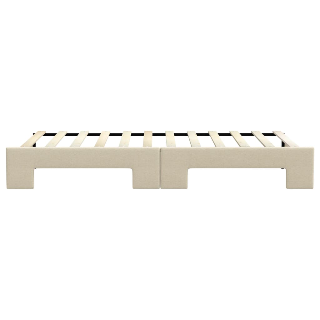 Slaapbank Stof Kleurig 90 x 200 cm Crème met onderschuifbed