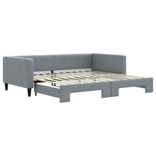 Slaapbank met onderschuifbed 100x200 cm stof lichtgrijs 100 x 200 cm Lichtgrijs met onderschuifbed