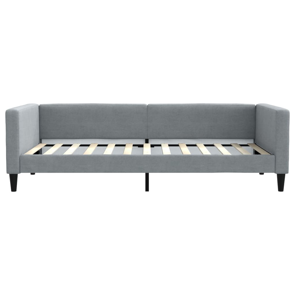 Slaapbank met onderschuifbed 100x200 cm stof lichtgrijs 100 x 200 cm Lichtgrijs met onderschuifbed