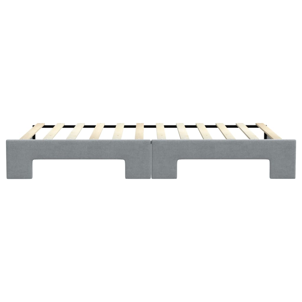 Slaapbank met onderschuifbed 100x200 cm stof lichtgrijs 100 x 200 cm Lichtgrijs met onderschuifbed
