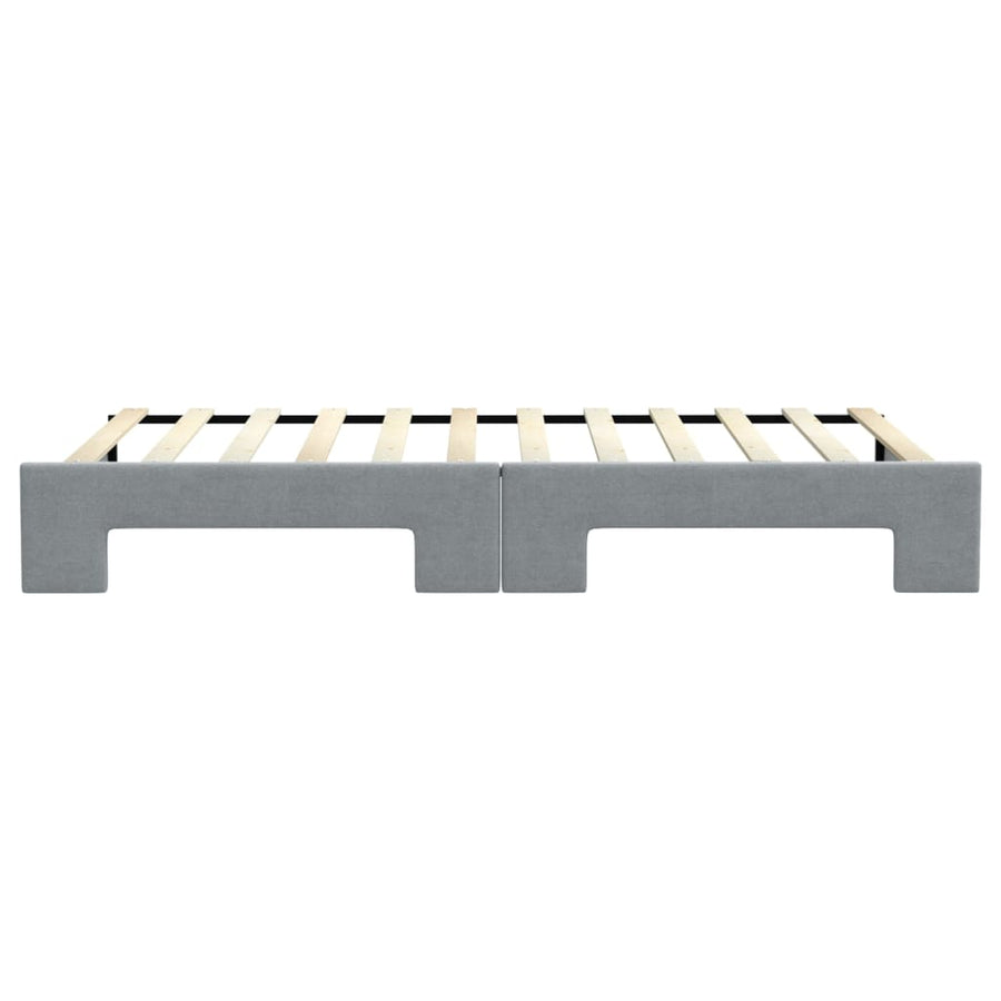 Slaapbank met onderschuifbed 100x200 cm stof lichtgrijs 100 x 200 cm Lichtgrijs met onderschuifbed