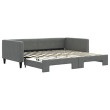 Slaapbank met onderschuifbed 100x200 cm stof donkergrijs 100 x 200 cm Donkergrijs met onderschuifbed