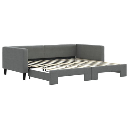 Slaapbank met onderschuifbed 100x200 cm stof donkergrijs 100 x 200 cm Donkergrijs met onderschuifbed