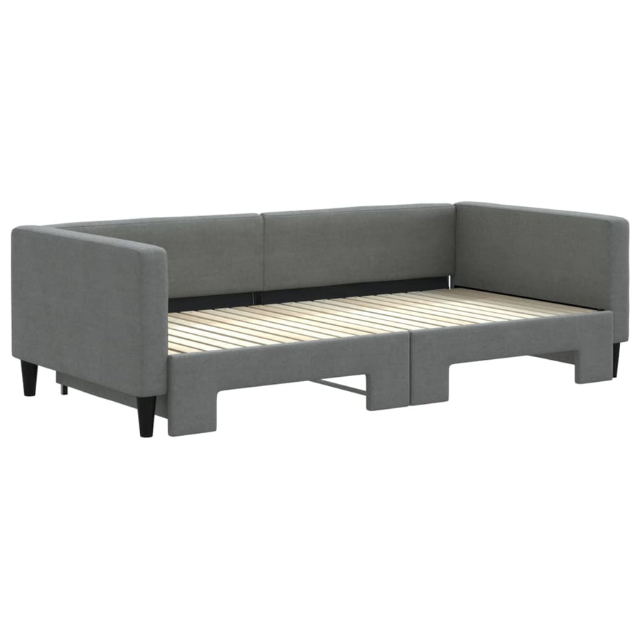 Slaapbank met onderschuifbed 100x200 cm stof donkergrijs 100 x 200 cm Donkergrijs met onderschuifbed