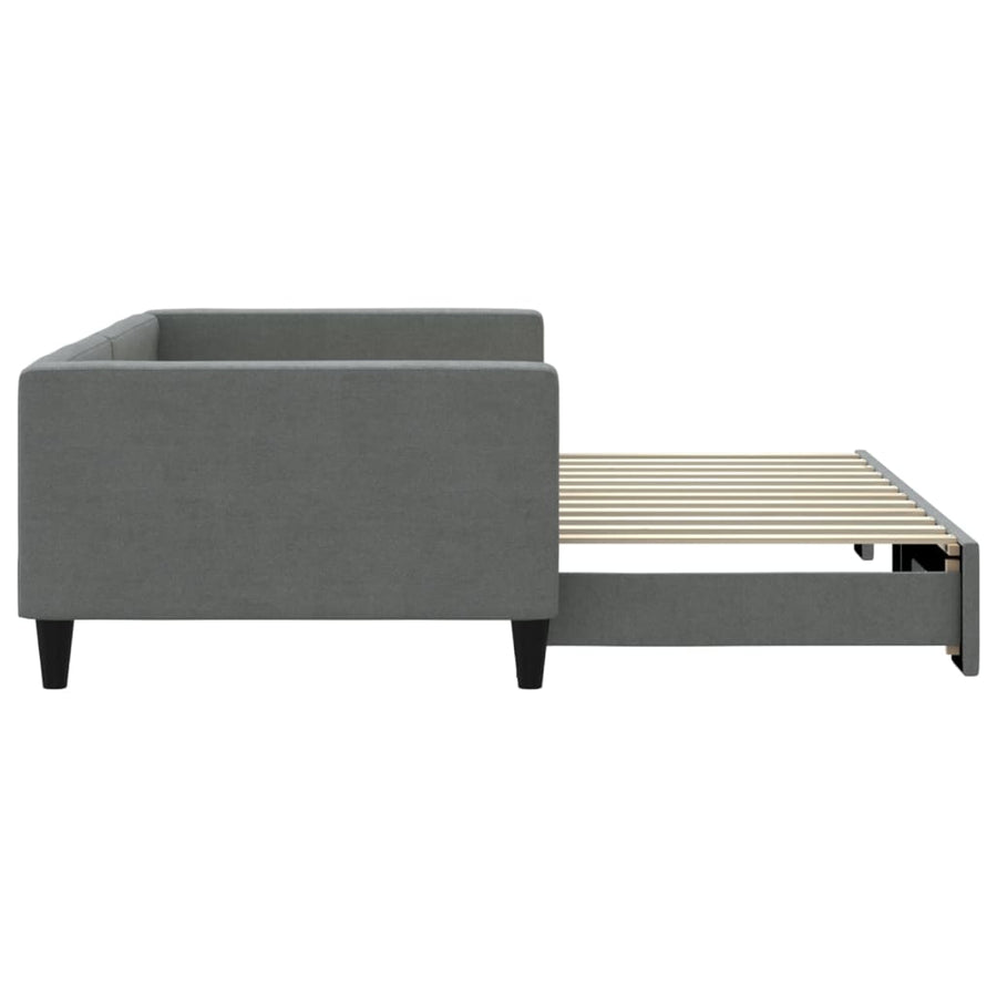 Slaapbank met onderschuifbed 100x200 cm stof donkergrijs 100 x 200 cm Donkergrijs met onderschuifbed