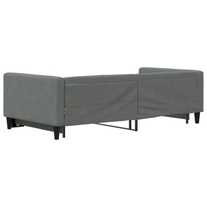 Slaapbank met onderschuifbed 100x200 cm stof donkergrijs 100 x 200 cm Donkergrijs met onderschuifbed