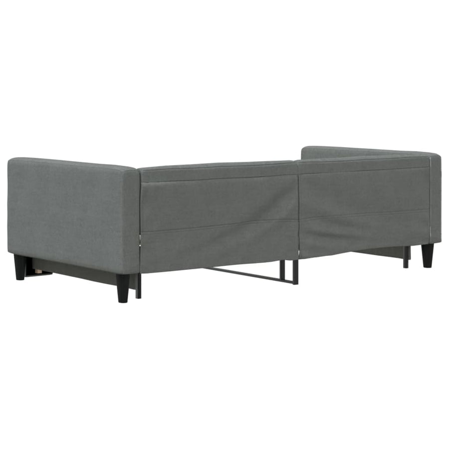 Slaapbank met onderschuifbed 100x200 cm stof donkergrijs 100 x 200 cm Donkergrijs met onderschuifbed