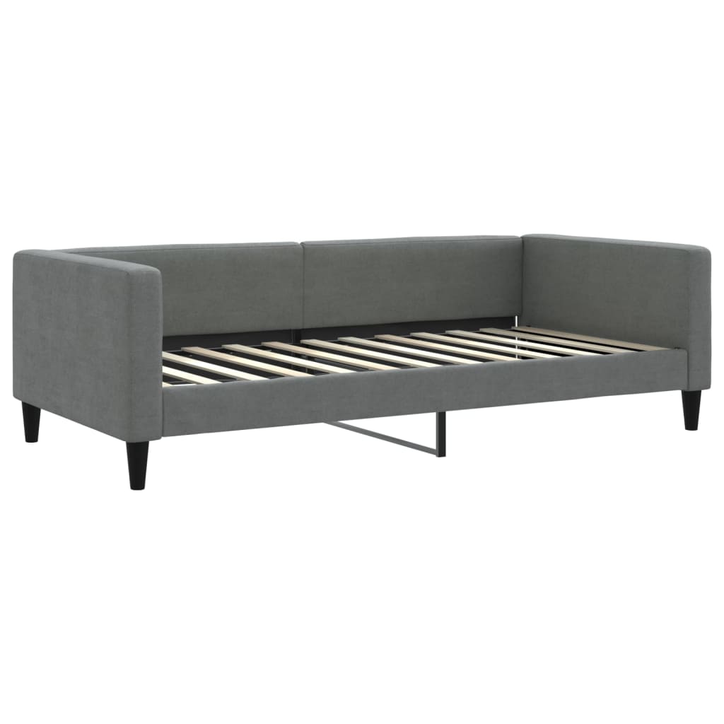 Slaapbank met onderschuifbed 100x200 cm stof donkergrijs 100 x 200 cm Donkergrijs met onderschuifbed