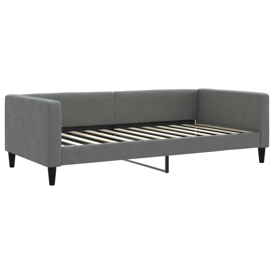 Slaapbank met onderschuifbed 100x200 cm stof donkergrijs 100 x 200 cm Donkergrijs met onderschuifbed