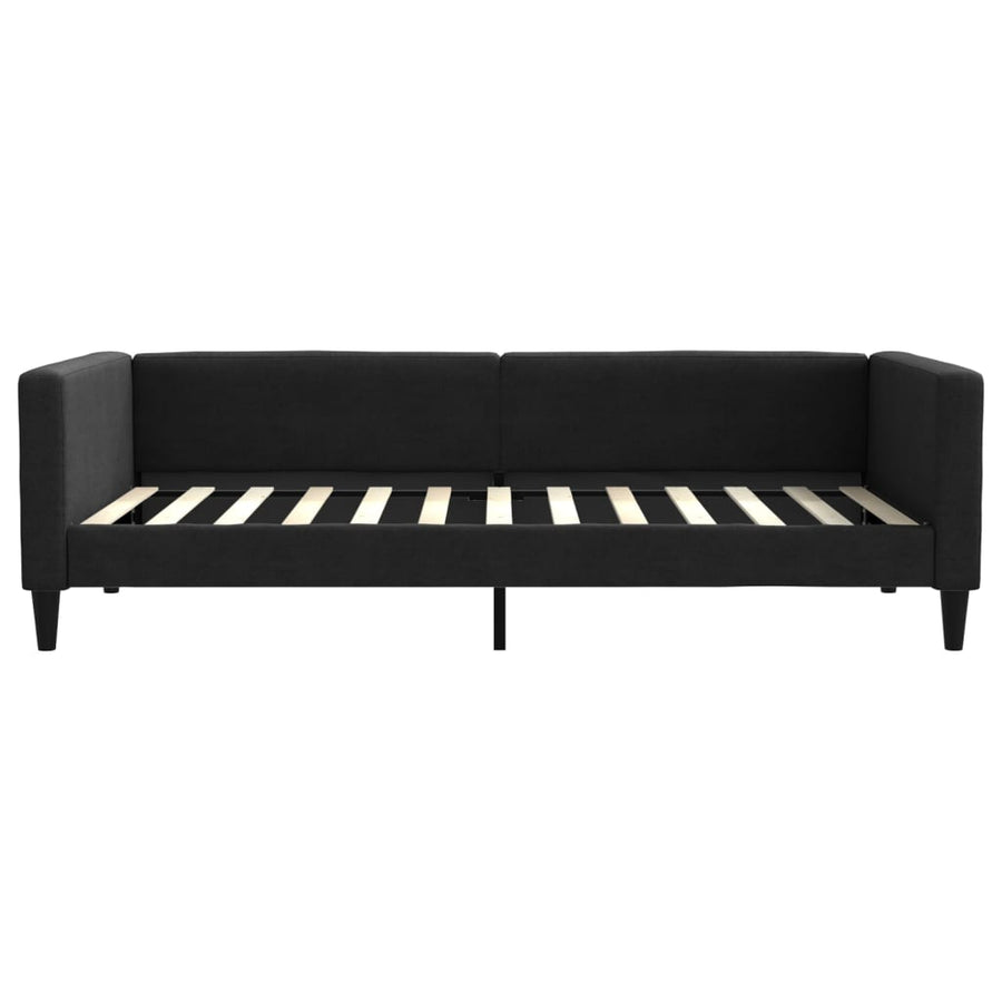Slaapbank met onderschuifbed 100x200 cm stof zwart 100 x 200 cm Zwart met onderschuifbed