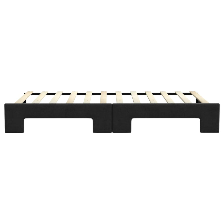Slaapbank met onderschuifbed 100x200 cm stof zwart 100 x 200 cm Zwart met onderschuifbed