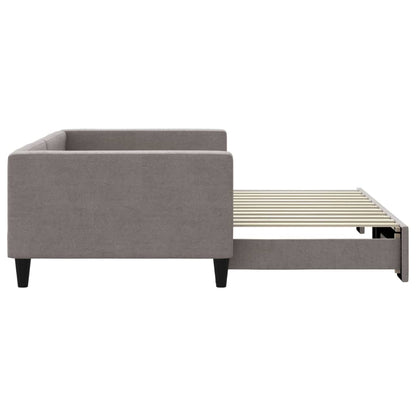 Slaapbank Stof 100 x 200 cm Taupe met onderschuifbed