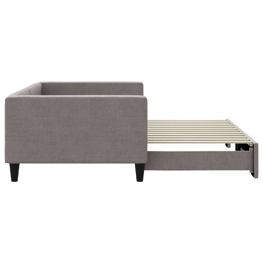 Slaapbank Stof 100 x 200 cm Taupe met onderschuifbed