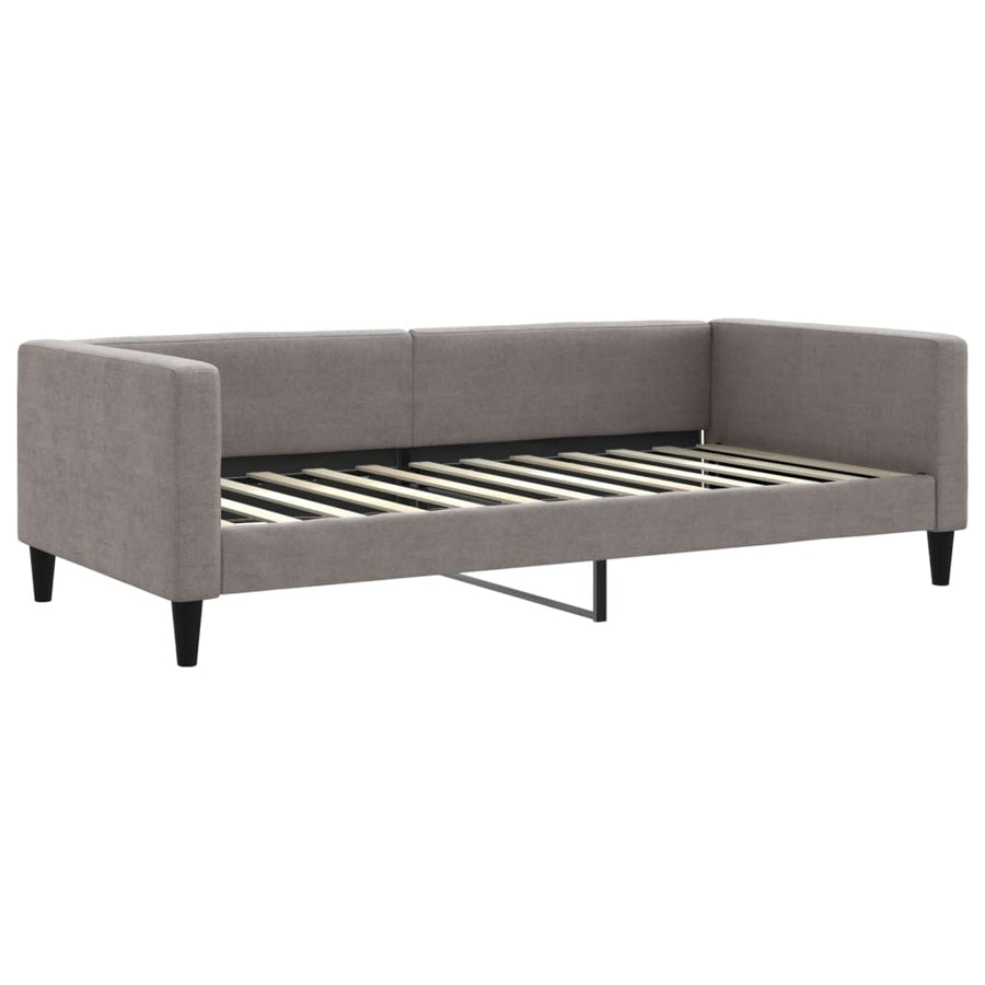 Slaapbank Stof 100 x 200 cm Taupe met onderschuifbed