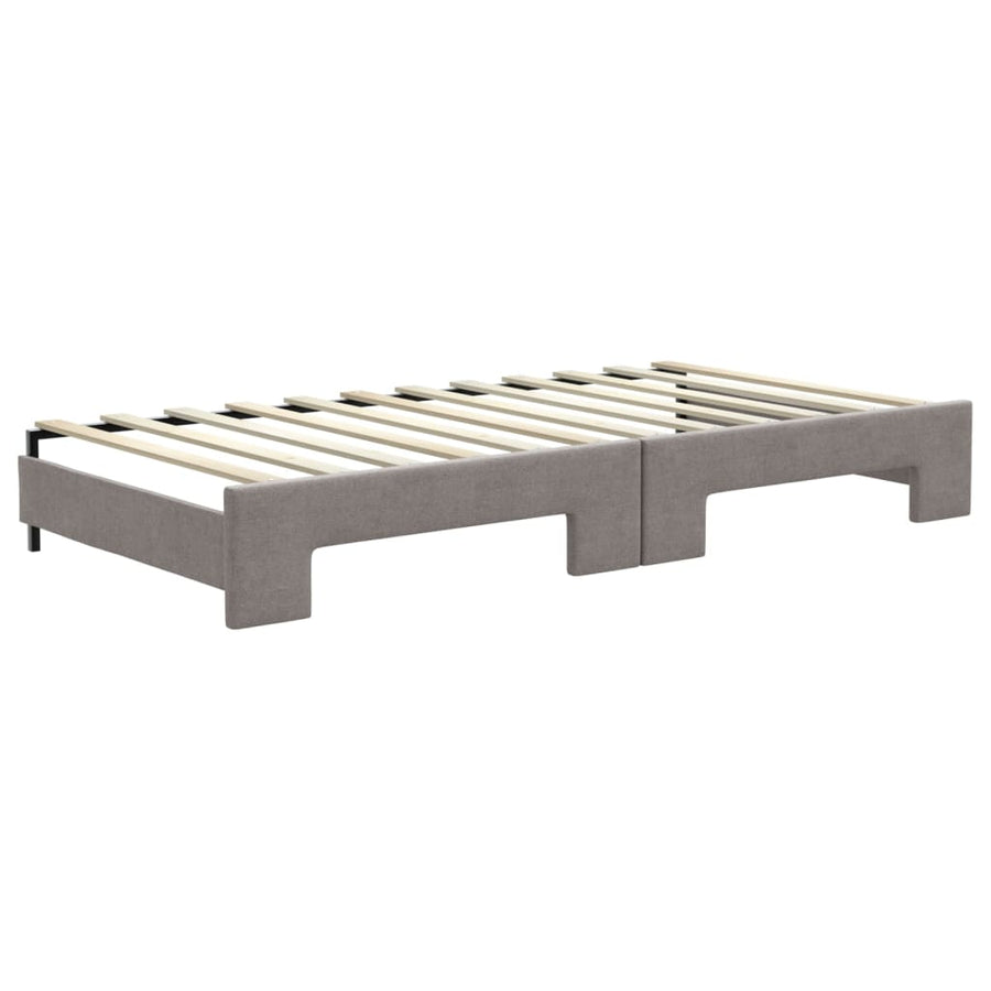 Slaapbank Stof 100 x 200 cm Taupe met onderschuifbed