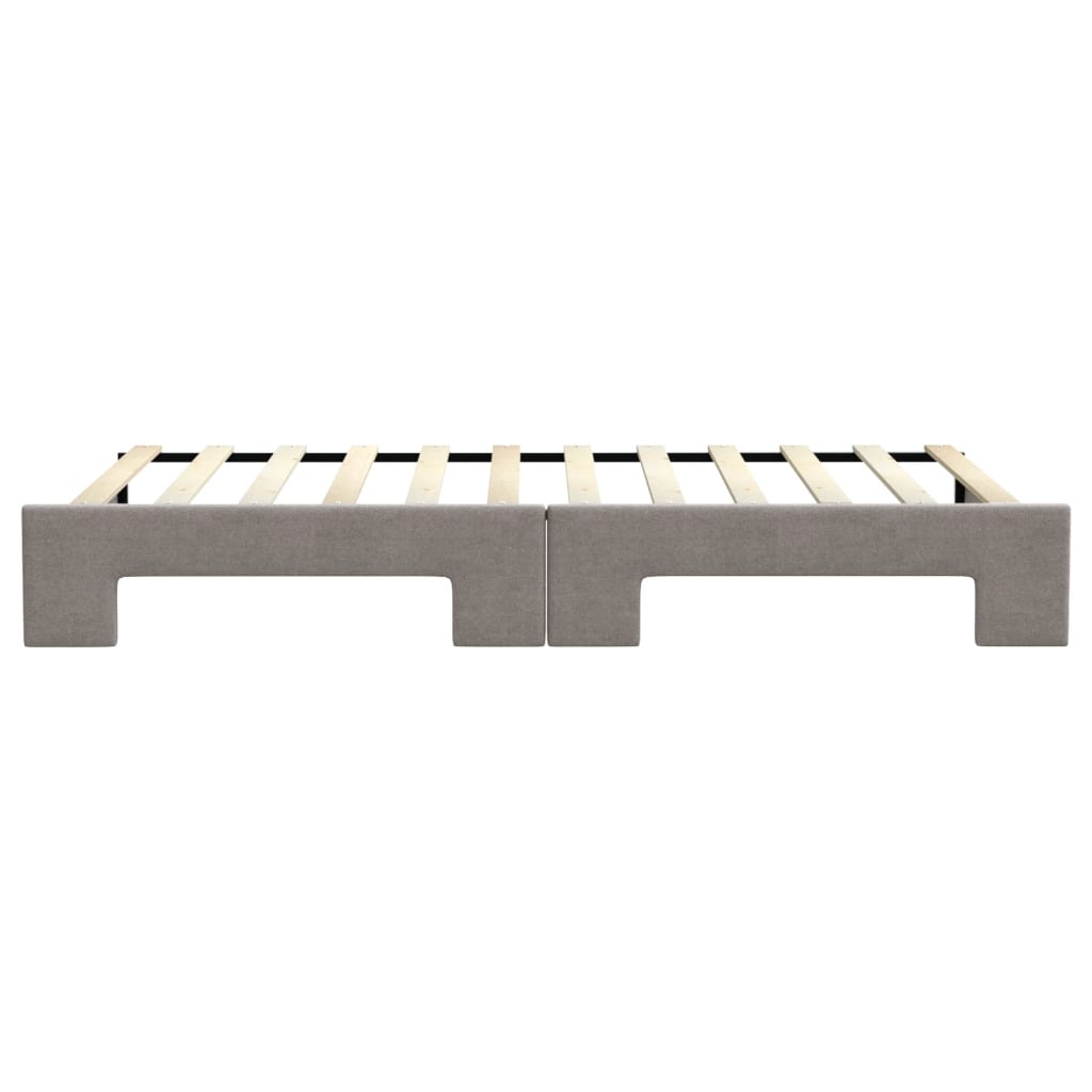 Slaapbank Stof 100 x 200 cm Taupe met onderschuifbed