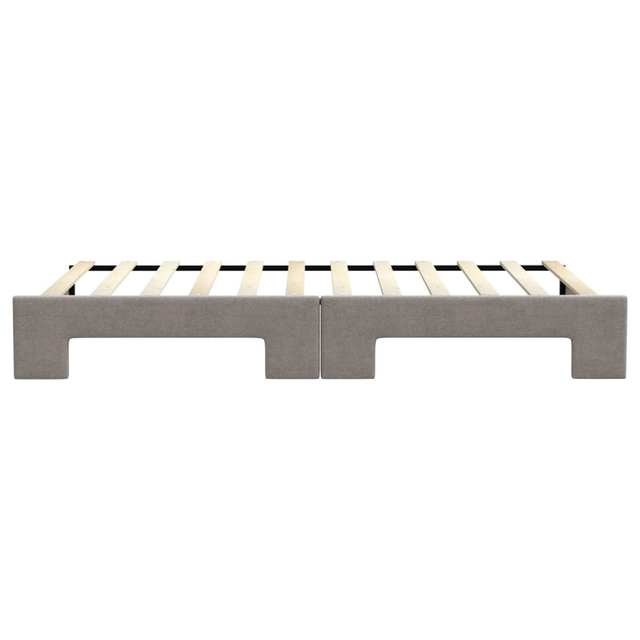 Slaapbank Stof 100 x 200 cm Taupe met onderschuifbed