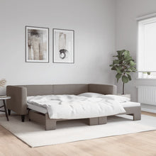 Slaapbank Stof 100 x 200 cm Taupe met onderschuifbed